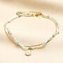 Stainless Steel Double Layer Sun Charm Beaded Anklet In Gold, thumbnail 3 of 4
