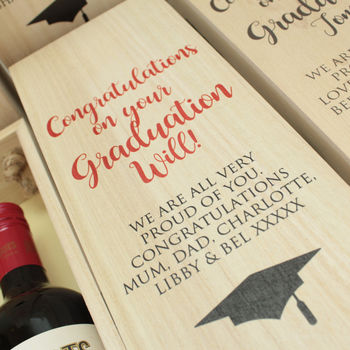 Personalised Graduation Wooden Bottle Box, 3 of 3