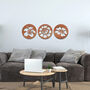 Set Of Three Round Flower Panels Metal Wall Art, thumbnail 8 of 11