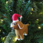 Handmade Felt Saint Dog Nicholas Christmas Decoration, thumbnail 4 of 8