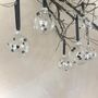 Set Of Six Monochrome Baubles Black And White Christmas Decor Bauble Set, thumbnail 3 of 7