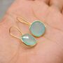 Aqua Chalcedony Earrings, Blue Dangle Earrings, thumbnail 6 of 9