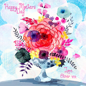 Fresh Bunch In A Vase Mothers Day Card, 3 of 4