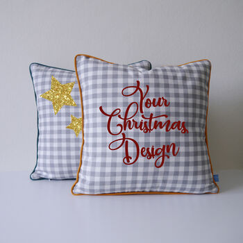 Personalised Plaid Pattern Christmas Cushion, 4 of 5