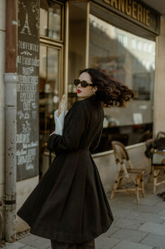Elizabeth Coat In Black Vintage 1940s Style, 4 of 5
