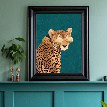 Set Of Three Tiger Cheetah Jaguar Gold Wall Art Print, 4 of 5