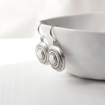 Silver Plated Round Earrings, 7 of 7