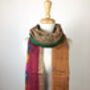 Sustainable Hand Embroidered Vintage Silk Scarf Shawl, thumbnail 5 of 7