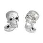 Silver Skull Cufflinks With Diamond Eyes | Groom's Party Wedding Gift, thumbnail 1 of 6