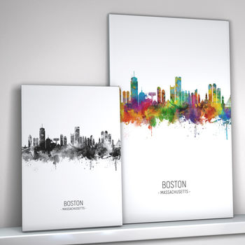 Boston Skyline Portrait Print And Box Canvas, 2 of 5