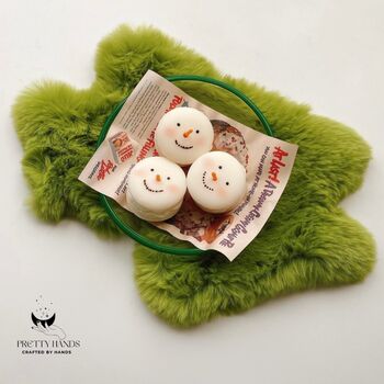Personalised Gift Box Of Christmas Macaron Candles With Greeting Card, 2 of 5
