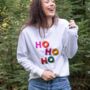 Ho Ho Ho Embroidered Christmas Sweatshirt, thumbnail 6 of 6