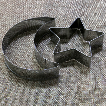 Islamic Moon And Star 2pc 10cm Metal Cookie Cutters, 3 of 3