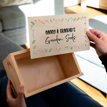Personalised Garden Seed Box With Sliding Lid, 5 of 5