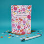 Happy Birthday Card Pink Floral Pattern, thumbnail 2 of 3