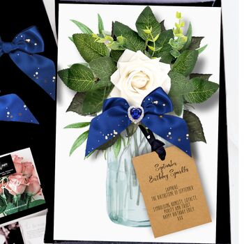 Personalised September Birthstone Keepsake Birthday Card, 10 of 10