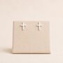 Sterling Silver Cross Stud Earrings, thumbnail 3 of 4