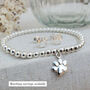 Sterling Silver Personalised Dog Paw Charm Stretch Bracelet, thumbnail 6 of 11