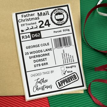 Personalised Santa Claus Christmas Postage Label, 4 of 4