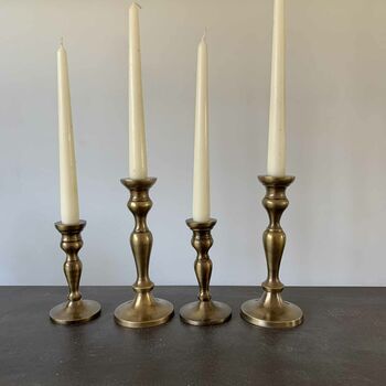 Silver / Bronze Candlesticks Set Of Two, 4 of 9