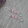 Ruby, Blue Topaz Dangle Earrings, thumbnail 2 of 8