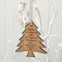 Double Sided Oak First Christmas Tree With Message, thumbnail 2 of 2