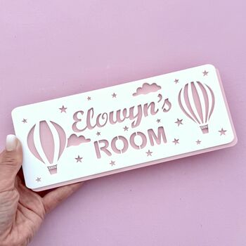 Personalised Hot Air Balloon Children's Door Plaque, 2 of 12