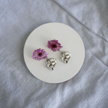Greek Goddess Pressed Flower Resin Earrings, 2 of 12