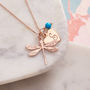 Rose Gold Vermeil Dragonfly Necklace With Birthstones, thumbnail 1 of 7