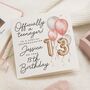 Personalised Pink 13th Birthday Card For Granddaughter, thumbnail 1 of 7