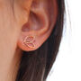 Hermione 9 Ct Rose Gold Marquise Textured Earrings, thumbnail 3 of 4