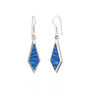 Sterling Silver Blue Opal Diamond Drop Earrings, thumbnail 1 of 5