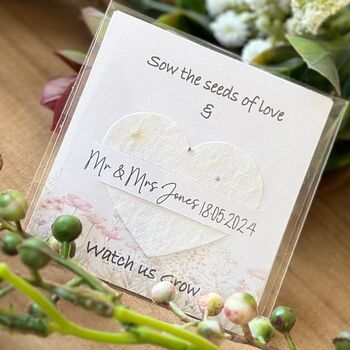 Personalised Seeded Heart Paper For Wedding Favour, 5 of 10