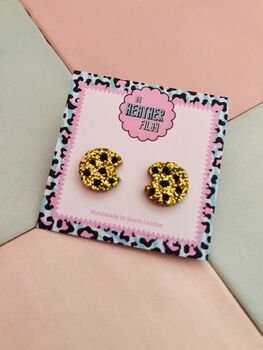 Cookie Glitter Resin Studs / Gift For Cookie Lovers / Gift For Baker, 6 of 6