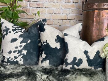Cowhide Pattern Velvet Cushions Friesian, 6 of 12