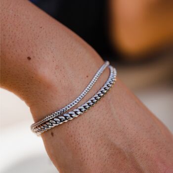 925 Sterling Silver Miami Cuban Bracelet Chain, 2 of 12
