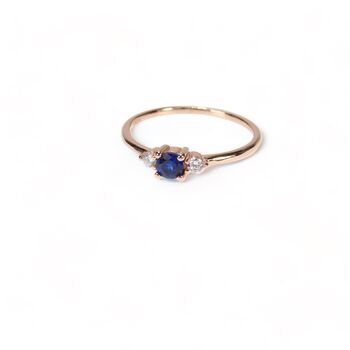 Sapphire Ring Cz Rose Or Gold Plated 925 Silver, 2 of 9