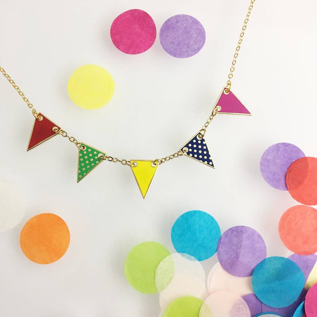 bunting necklace three colour ways available by cobalt hill