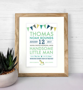 Personalised Baby Details Print, 9 of 10