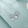 Sterling Silver Natural Freshwater Pearl Pebble Huggie Hoop Earrings, thumbnail 1 of 11