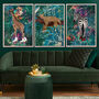 Custom Set Of Three Jungle Tropical Animal Art Prints, thumbnail 1 of 12