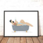 Funny Sexy Bathroom Illustrated Print, thumbnail 1 of 2