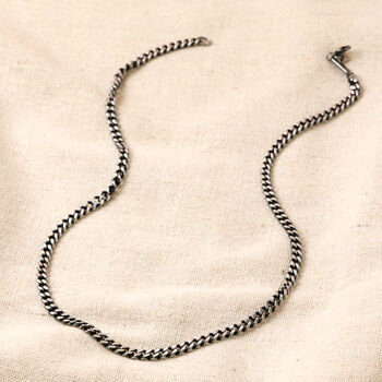 Men's Black Stainless Steel Curb Chain Necklace, 6 of 6