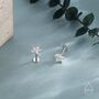Sterling Silver Cz Flower Internally Threaded Flat Back, thumbnail 2 of 11