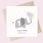 Personalised Elephant Birthday Card, thumbnail 1 of 2