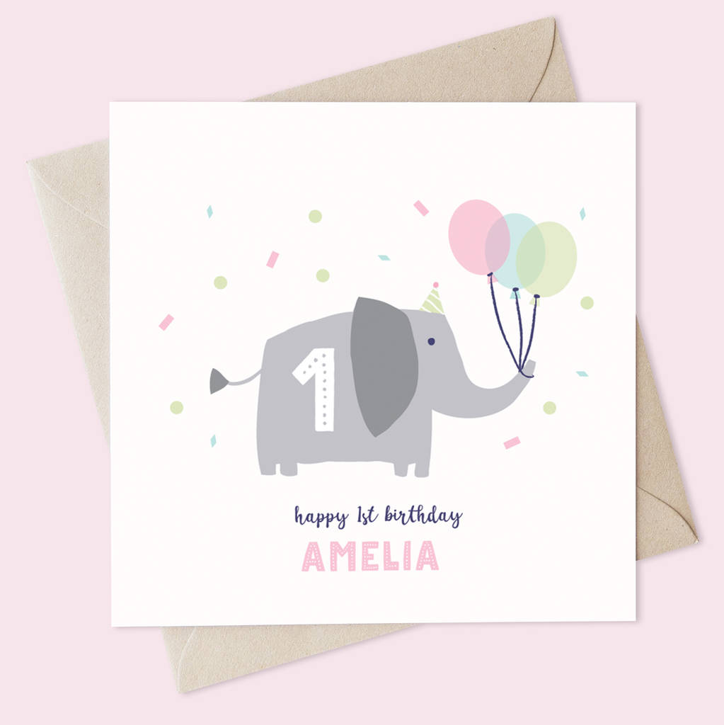 Personalised Elephant Birthday Card, 1 of 2