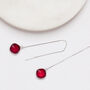 Ruby Red Pull Through Earrings, thumbnail 2 of 3