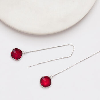 Ruby Red Pull Through Earrings, 2 of 3