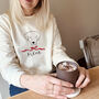 Personalised Christmas Dog And Bow Unisex Sweater Jumper, thumbnail 2 of 12