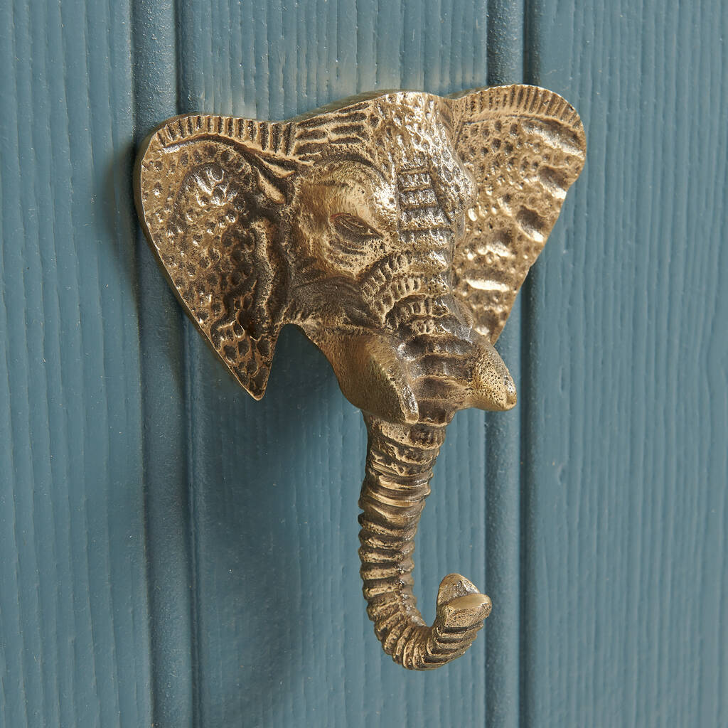 vintage brass elephant coat hook by horsfall & wright